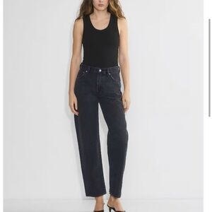 Aritzia Denim Forum Marlo High Rise Baggy Black Jeans 28